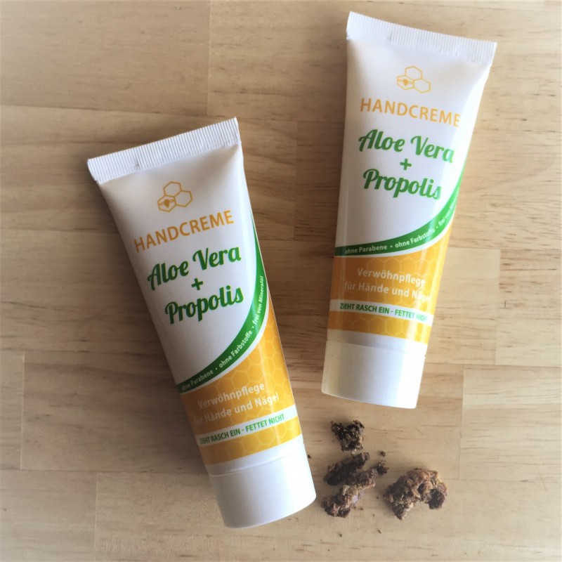 Handcreme AloeVera und Propolis. Verwhnpflege fr Hnde und Ngel.