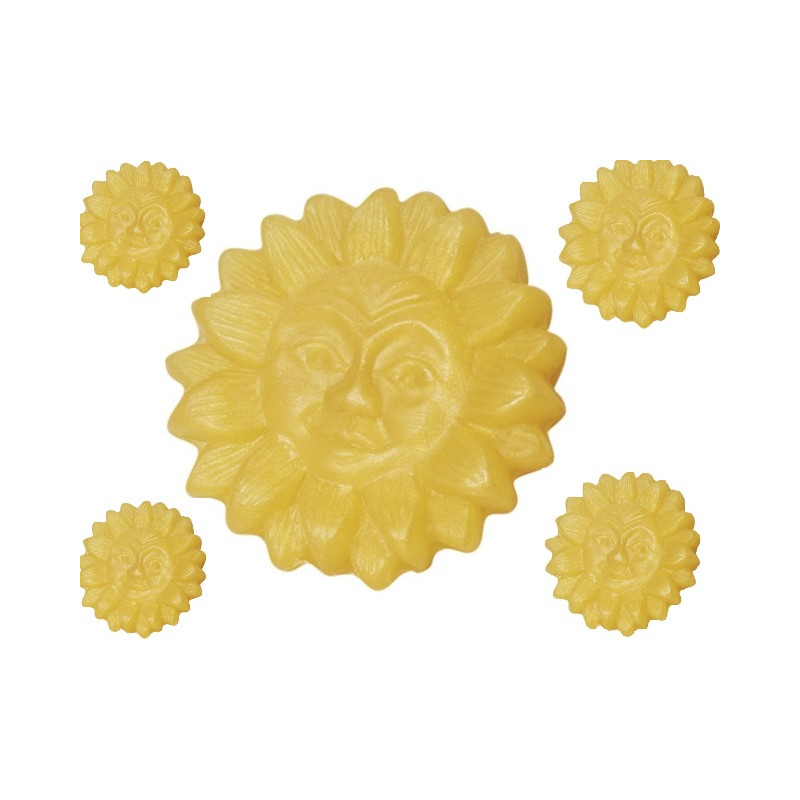 Złocistożółte mydła „Słońce” z miodem (zapach miodowy) na bazie oleju roślinnego (50g).