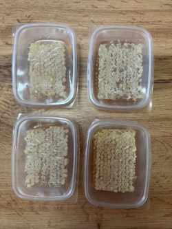 Summer blossom honey in combs harvested in July 2025