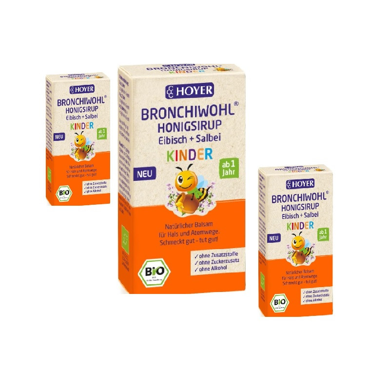 Sirop de miel Bronchiwohl® pour enfants, à la guimauve et à la sauge