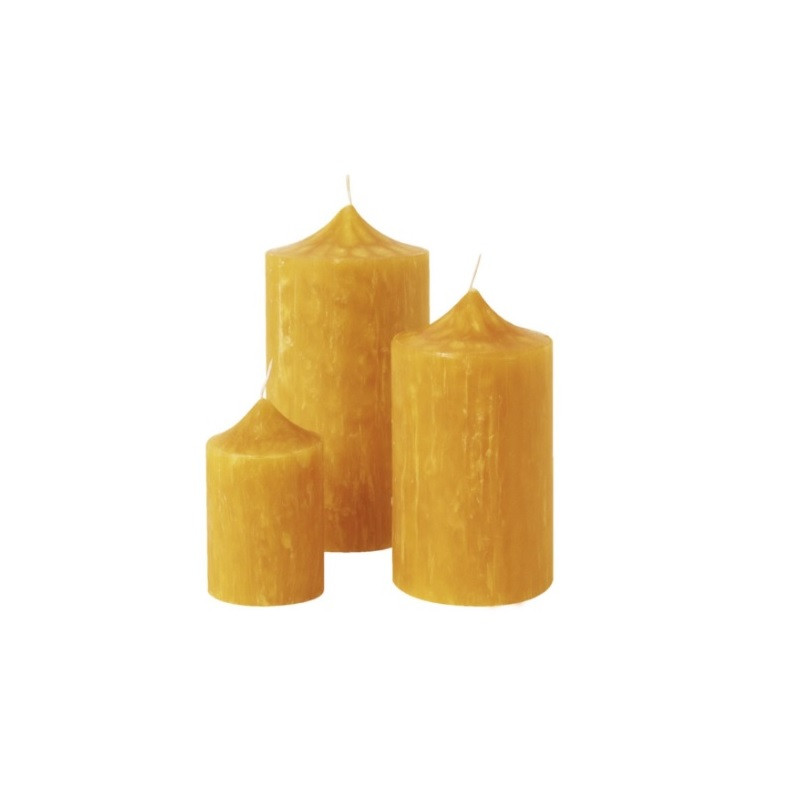 Pillar Candle 100% Beeswax Texture 80/45 (1 pc.)