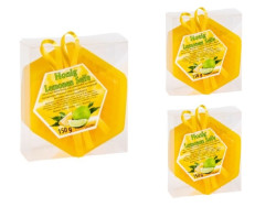 Honig-Lemonen-Wabenseife (150 g in Cellophan-Geschenkkorb.)